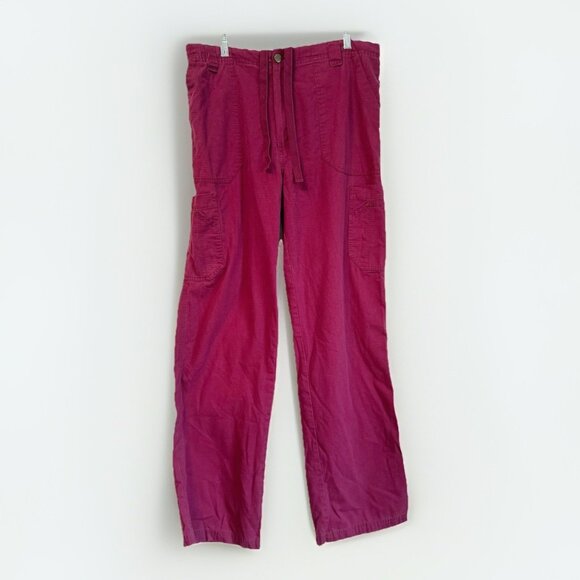 Carhartt Ripstop Mens Multi Pocket Cargo Scrub Pants Sz Medium Tall Burgundy Red - Picture 1 of 9